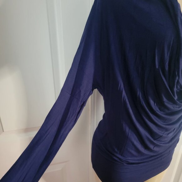 Zenana Outfitters Purple Drape Front Long Sleeve Top Style RT-9031 - Picture 6 of 9